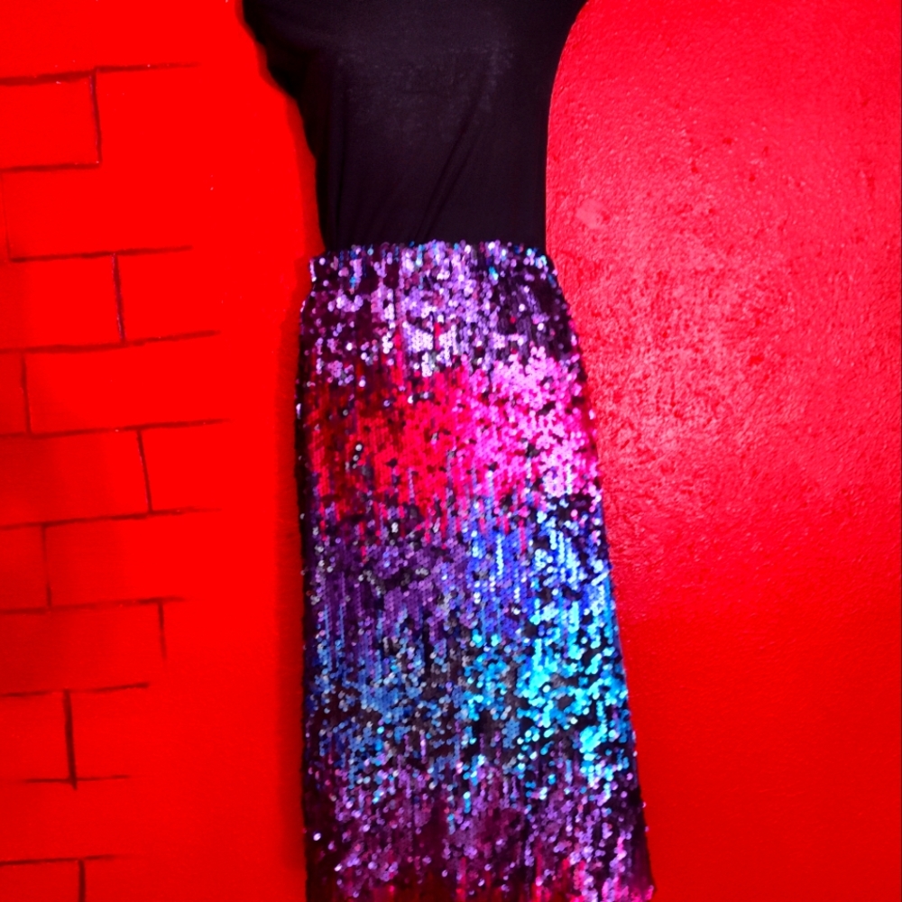 Multi colored sequin skirt